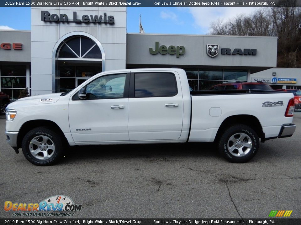 2019 Ram 1500 Big Horn Crew Cab 4x4 Bright White / Black/Diesel Gray Photo #2