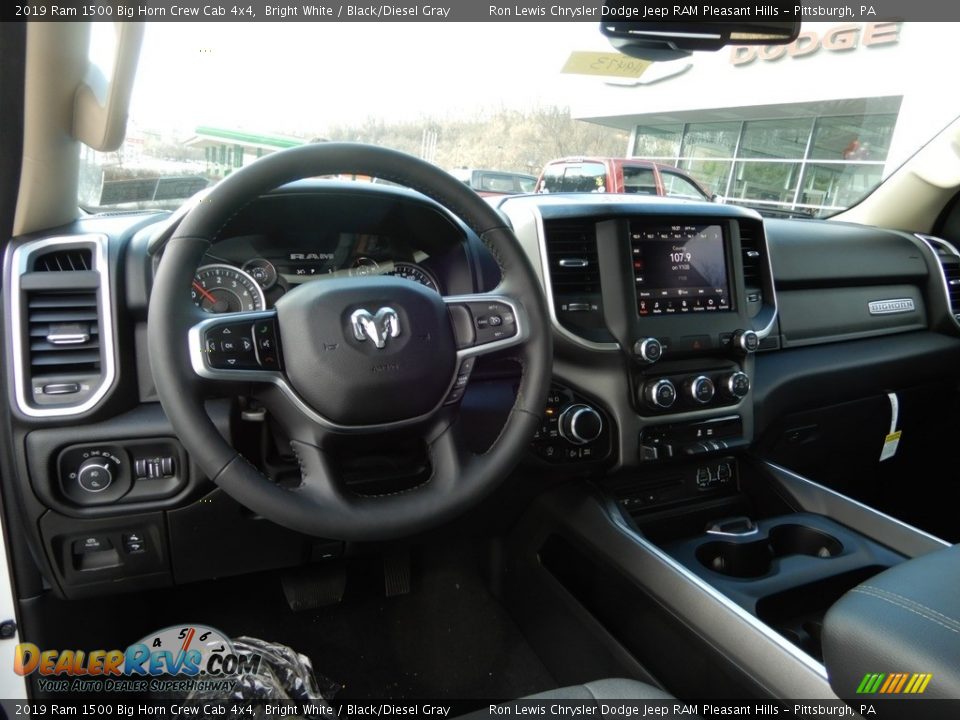 2019 Ram 1500 Big Horn Crew Cab 4x4 Bright White / Black/Diesel Gray Photo #13