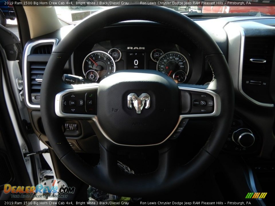 2019 Ram 1500 Big Horn Crew Cab 4x4 Bright White / Black/Diesel Gray Photo #18