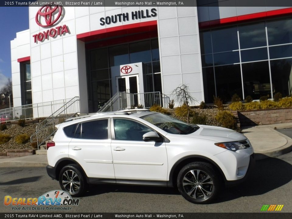 2015 Toyota RAV4 Limited AWD Blizzard Pearl / Latte Photo #2