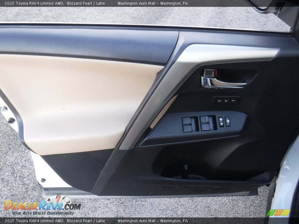2015 Toyota RAV4 Limited AWD Blizzard Pearl / Latte Photo #13
