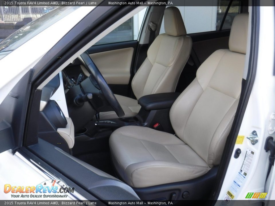 2015 Toyota RAV4 Limited AWD Blizzard Pearl / Latte Photo #15