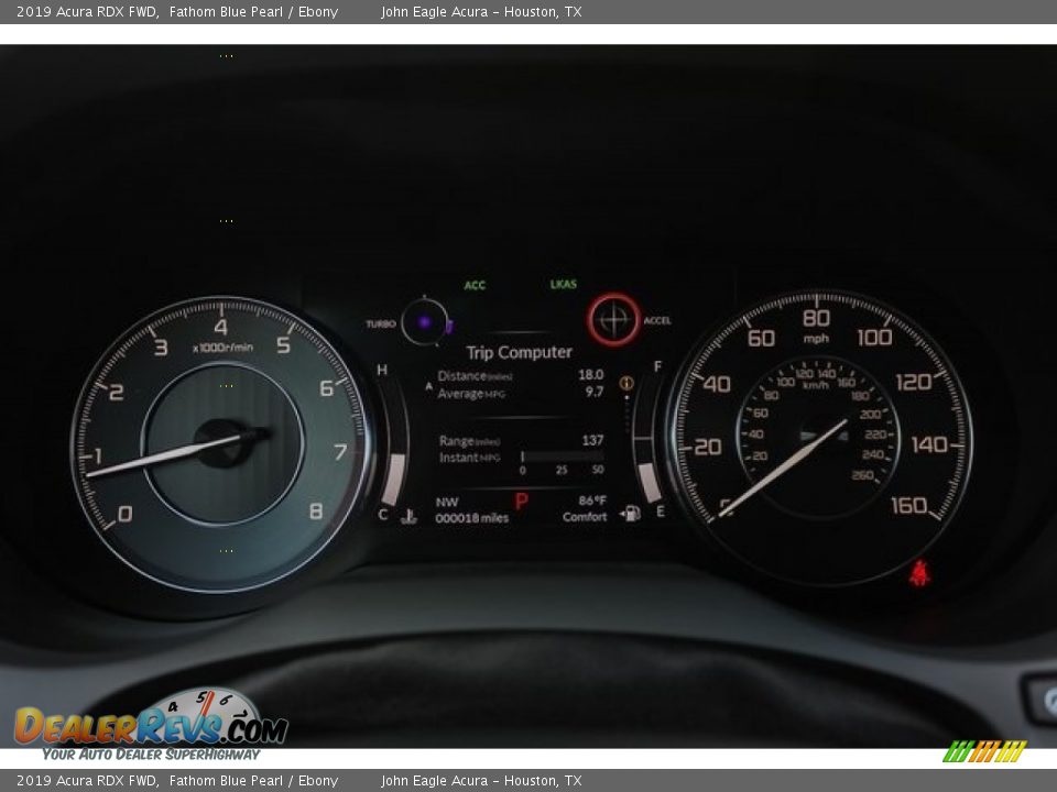 2019 Acura RDX FWD Fathom Blue Pearl / Ebony Photo #32