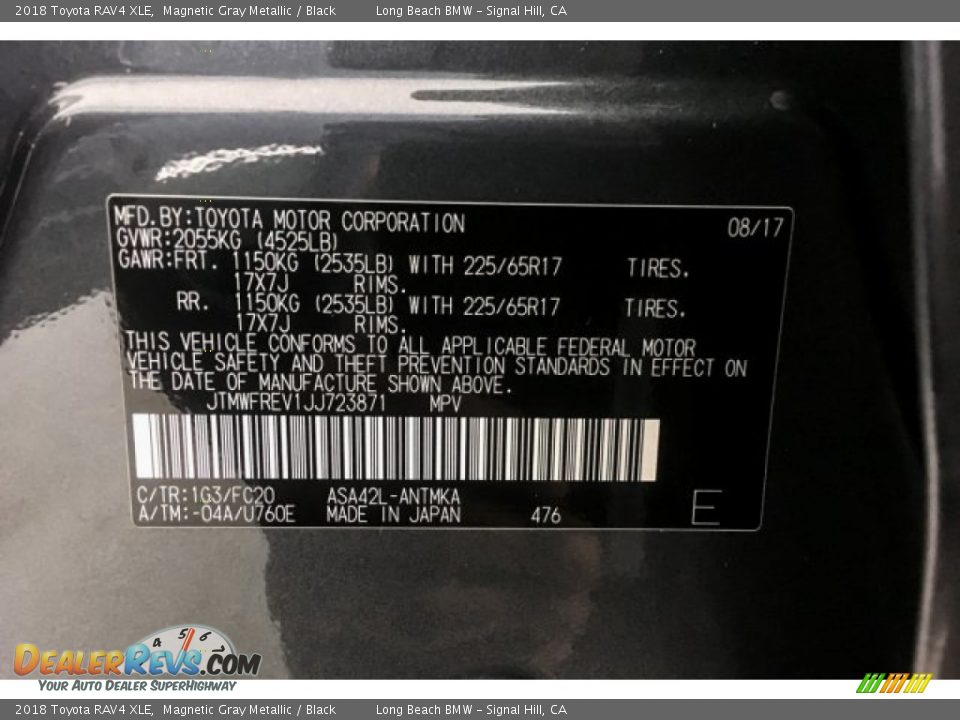 2018 Toyota RAV4 XLE Magnetic Gray Metallic / Black Photo #22