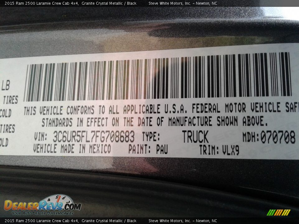 2015 Ram 2500 Laramie Crew Cab 4x4 Granite Crystal Metallic / Black Photo #36