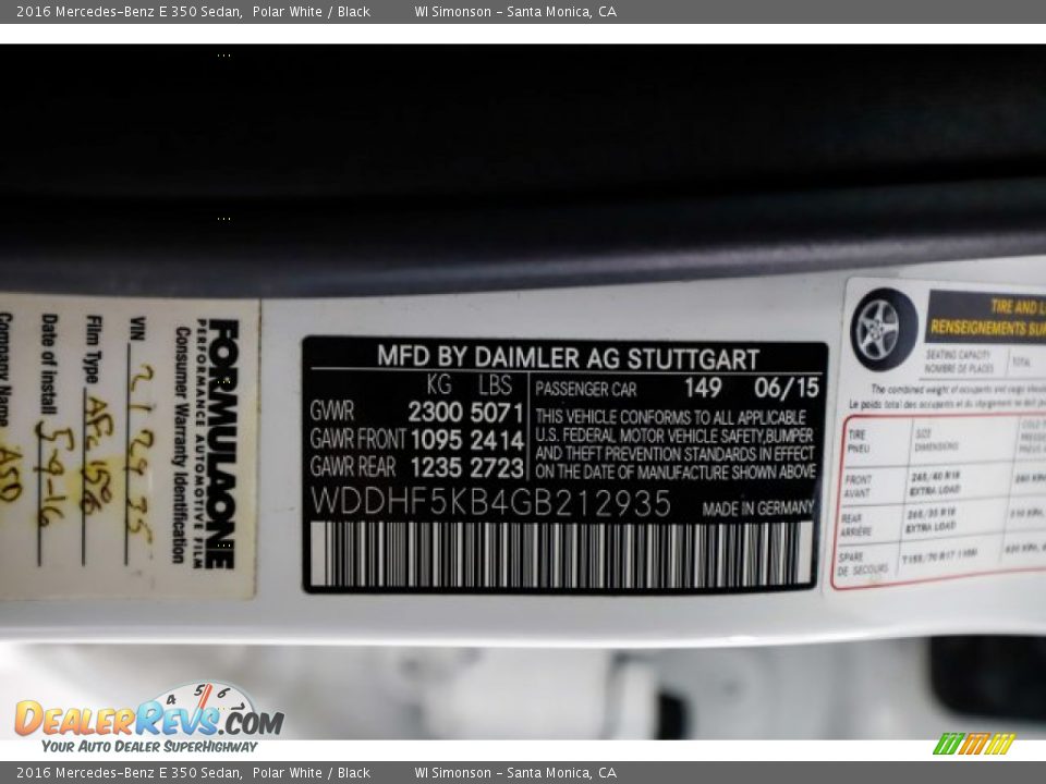 2016 Mercedes-Benz E 350 Sedan Polar White / Black Photo #36