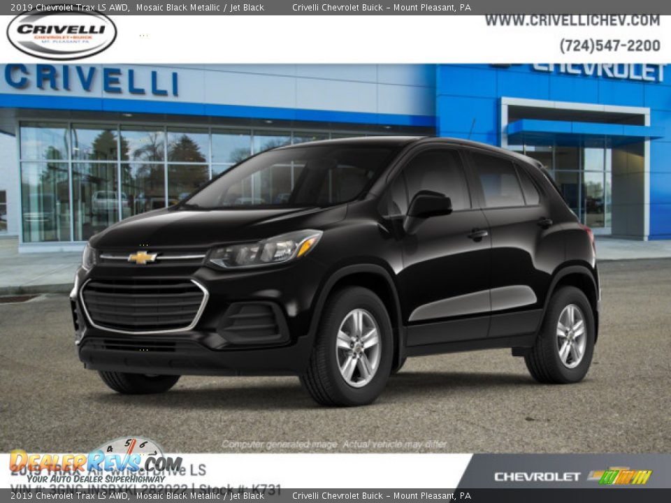 2019 Chevrolet Trax LS AWD Mosaic Black Metallic / Jet Black Photo #1