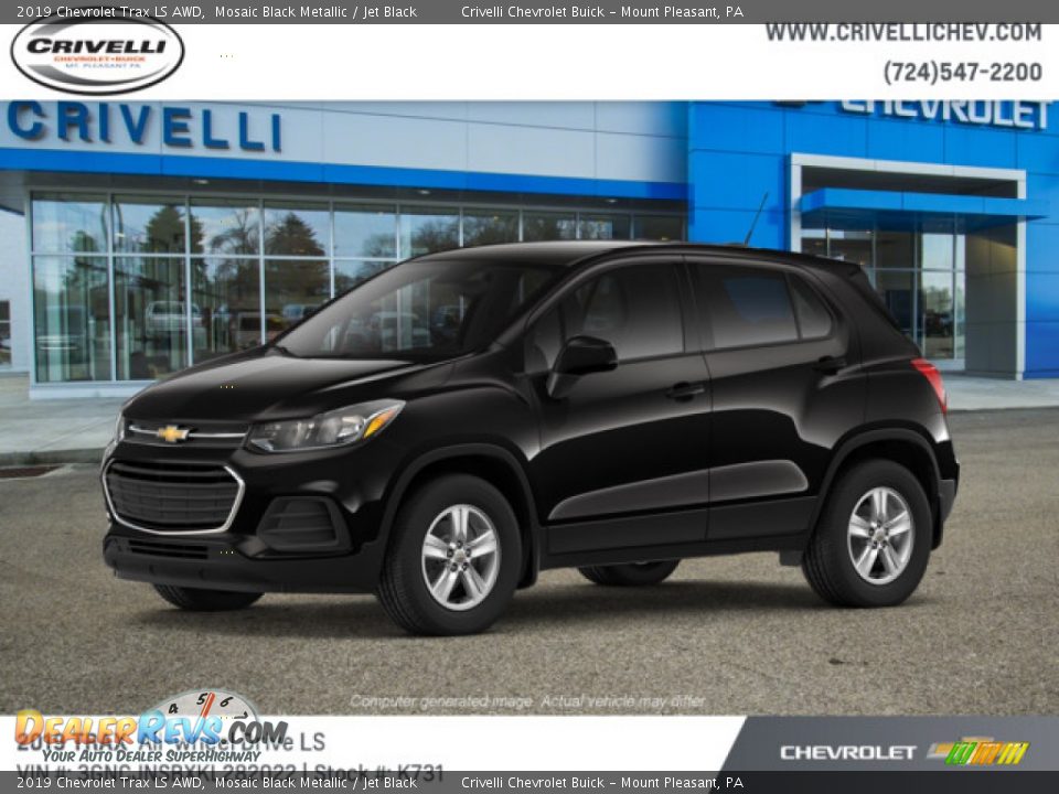 2019 Chevrolet Trax LS AWD Mosaic Black Metallic / Jet Black Photo #2