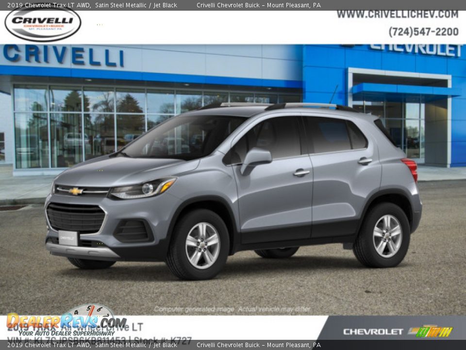 2019 Chevrolet Trax LT AWD Satin Steel Metallic / Jet Black Photo #2