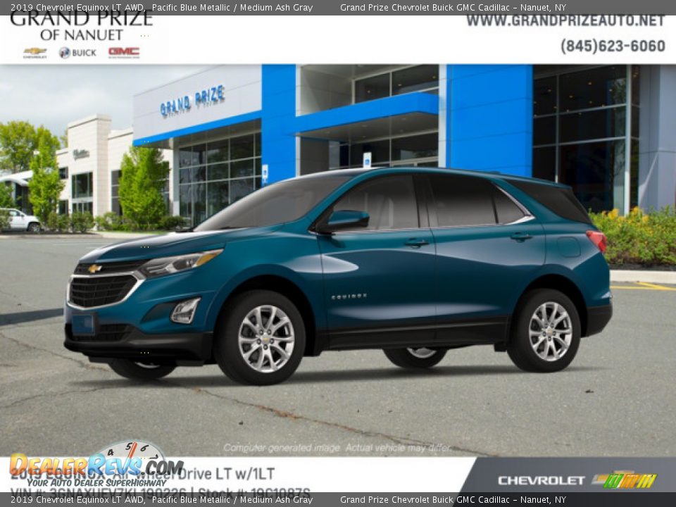 2019 Chevrolet Equinox LT AWD Pacific Blue Metallic / Medium Ash Gray Photo #2