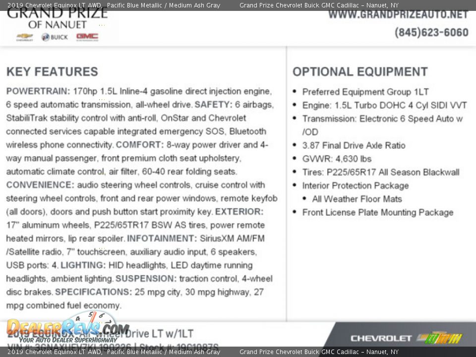 2019 Chevrolet Equinox LT AWD Pacific Blue Metallic / Medium Ash Gray Photo #8