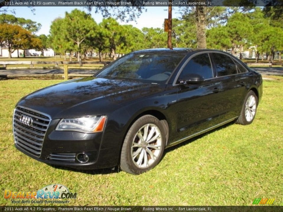 2011 Audi A8 4.2 FSI quattro Phantom Black Pearl Effect / Nougat Brown Photo #1