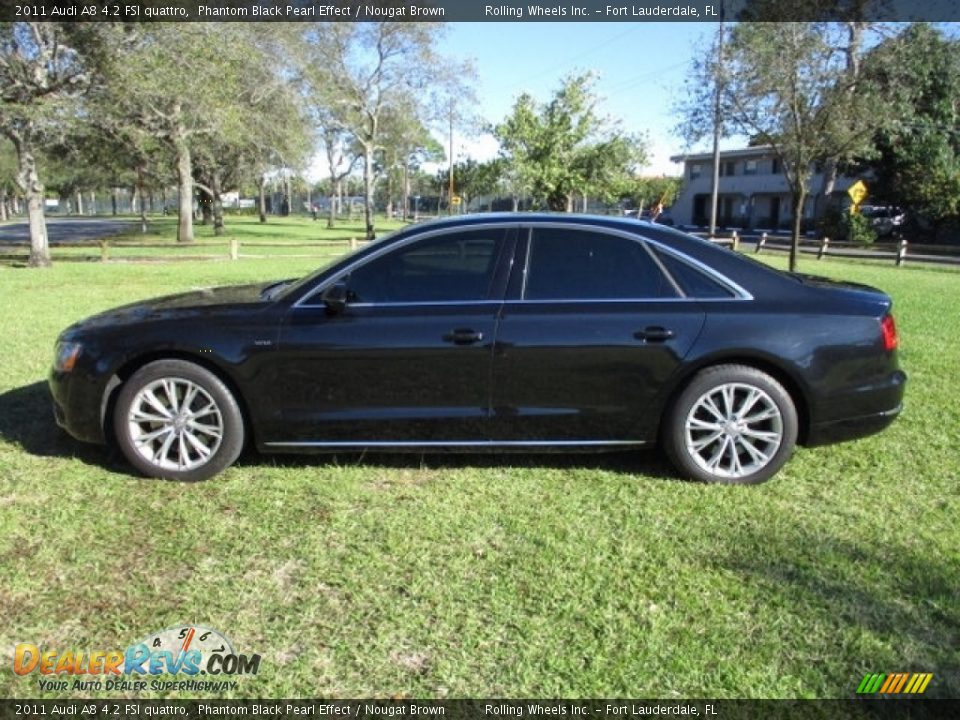 2011 Audi A8 4.2 FSI quattro Phantom Black Pearl Effect / Nougat Brown Photo #3