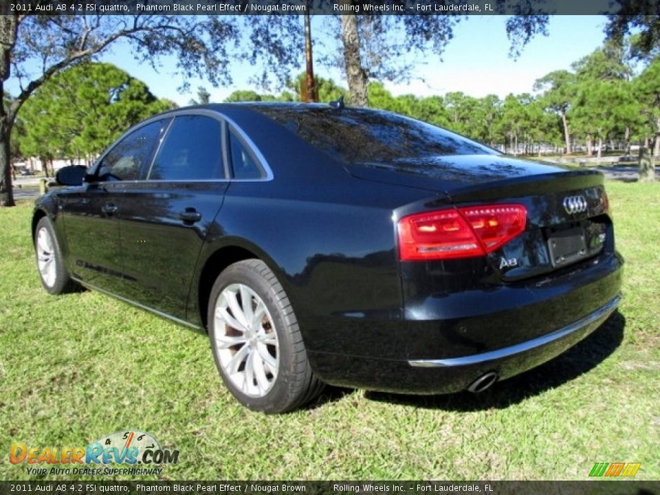 2011 Audi A8 4.2 FSI quattro Phantom Black Pearl Effect / Nougat Brown Photo #5