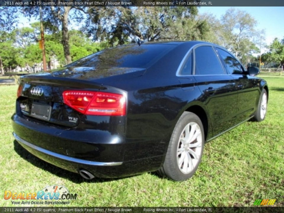 2011 Audi A8 4.2 FSI quattro Phantom Black Pearl Effect / Nougat Brown Photo #8