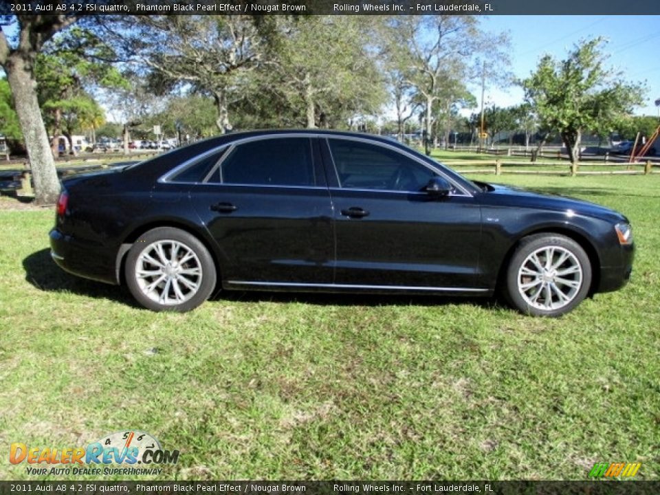 2011 Audi A8 4.2 FSI quattro Phantom Black Pearl Effect / Nougat Brown Photo #10