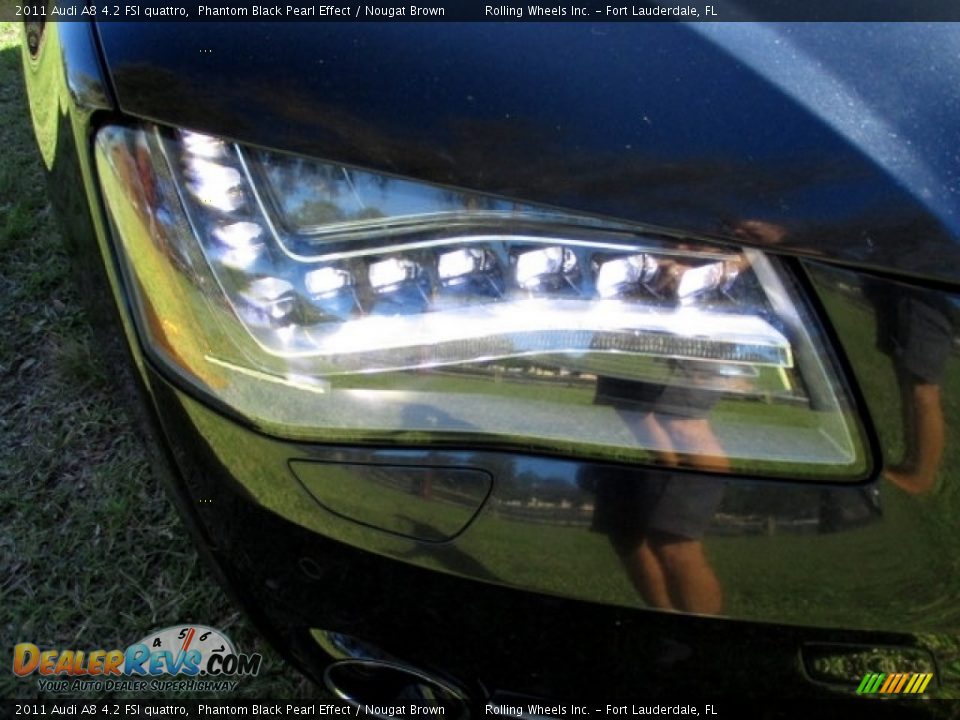 2011 Audi A8 4.2 FSI quattro Phantom Black Pearl Effect / Nougat Brown Photo #12