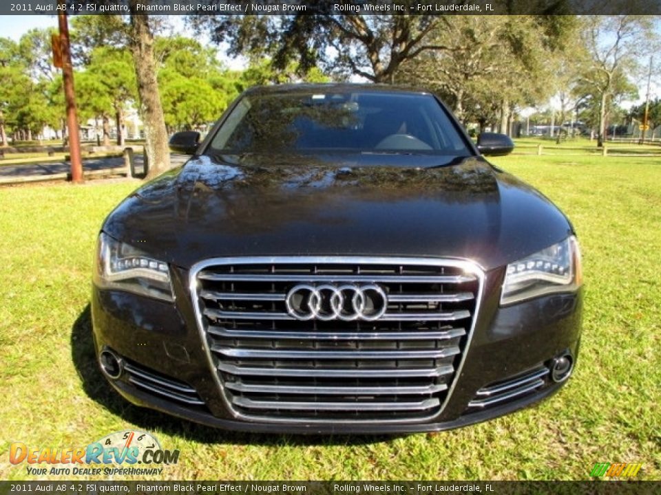 2011 Audi A8 4.2 FSI quattro Phantom Black Pearl Effect / Nougat Brown Photo #16