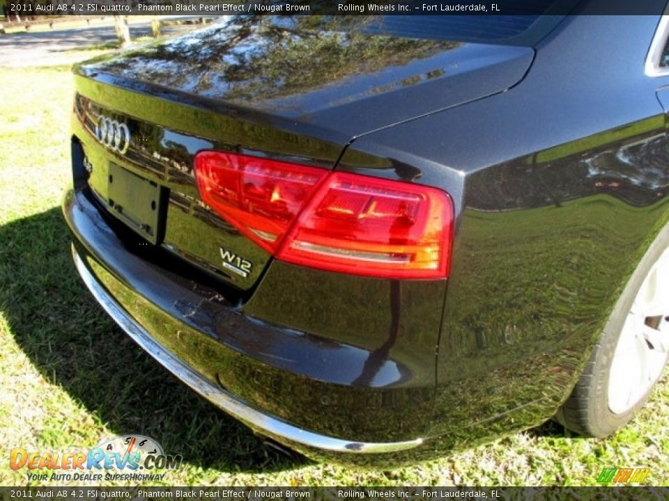 2011 Audi A8 4.2 FSI quattro Phantom Black Pearl Effect / Nougat Brown Photo #26