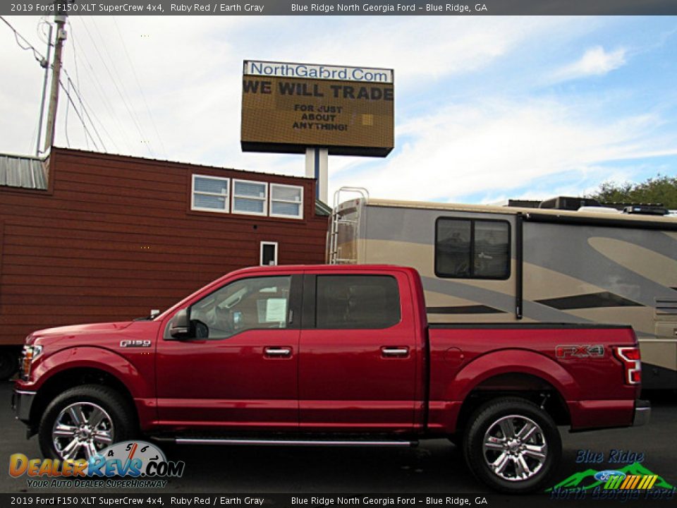 2019 Ford F150 XLT SuperCrew 4x4 Ruby Red / Earth Gray Photo #2