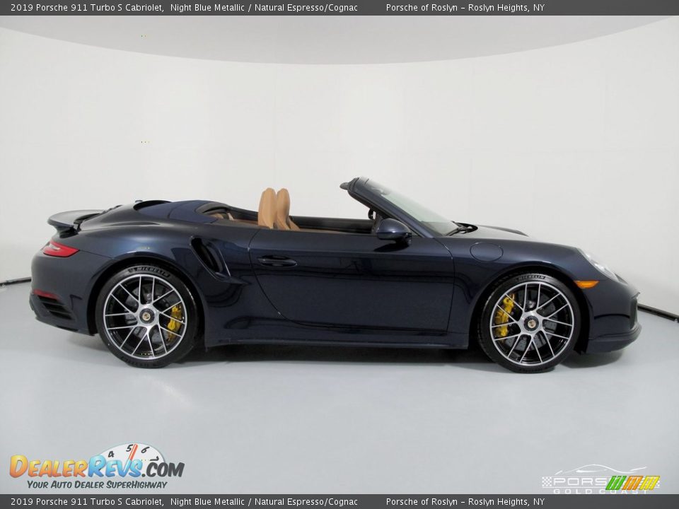 2019 Porsche 911 Turbo S Cabriolet Night Blue Metallic / Natural Espresso/Cognac Photo #8