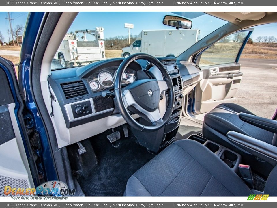 2010 Dodge Grand Caravan SXT Deep Water Blue Pearl Coat / Medium Slate Gray/Light Shale Photo #9