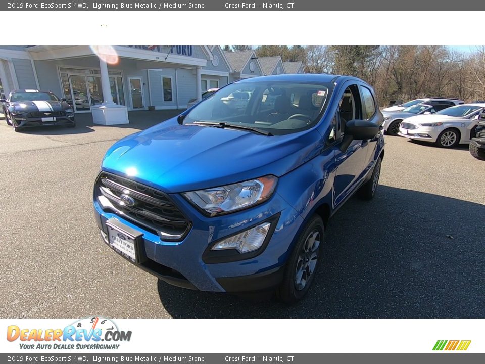 2019 Ford EcoSport S 4WD Lightning Blue Metallic / Medium Stone Photo #3