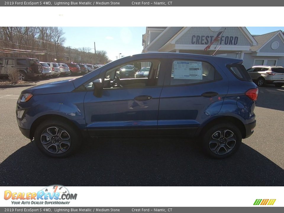 2019 Ford EcoSport S 4WD Lightning Blue Metallic / Medium Stone Photo #4