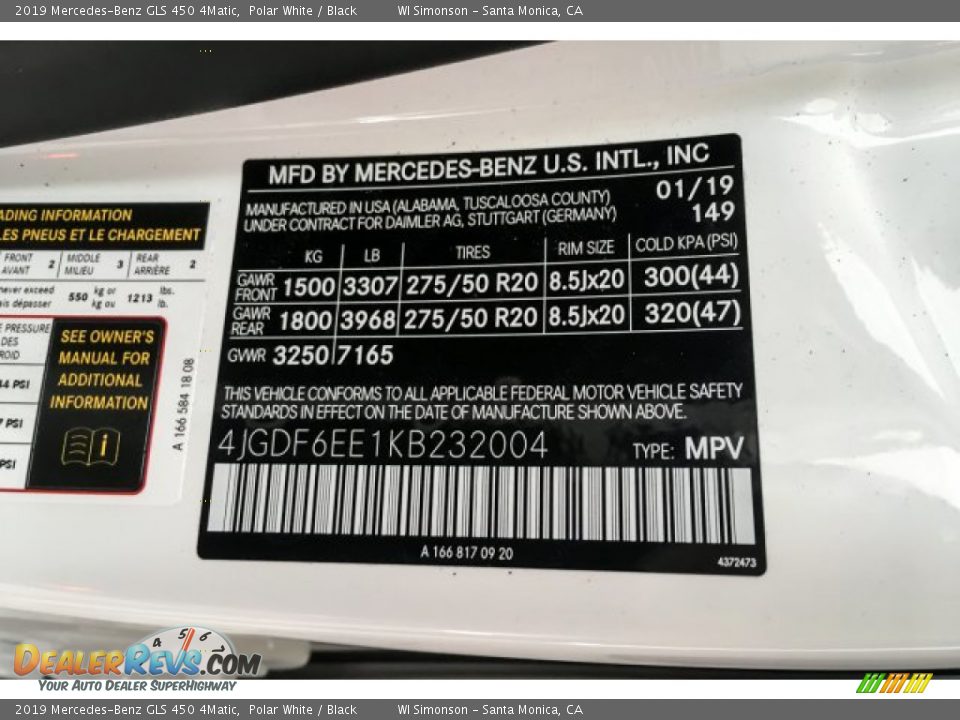 2019 Mercedes-Benz GLS 450 4Matic Polar White / Black Photo #11