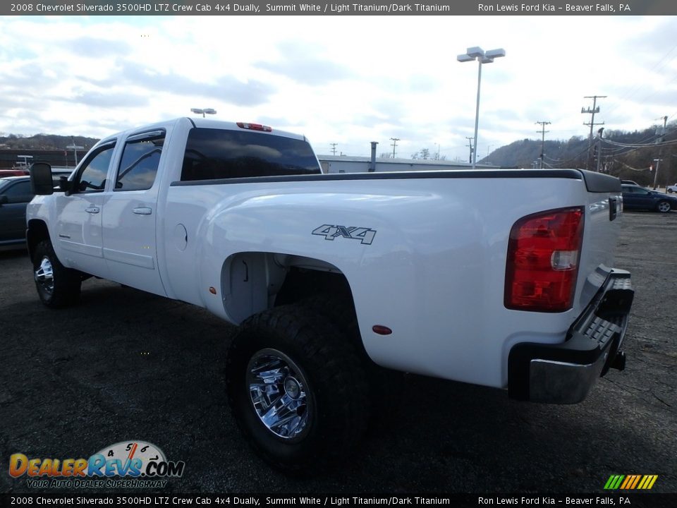 2008 Chevrolet Silverado 3500HD LTZ Crew Cab 4x4 Dually Summit White / Light Titanium/Dark Titanium Photo #4