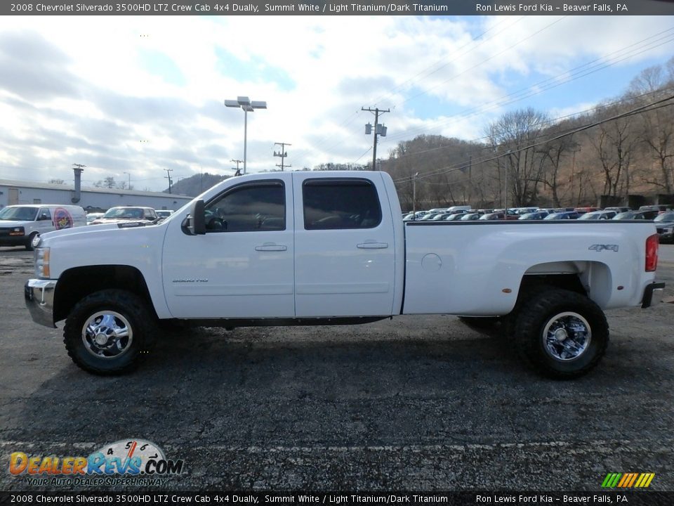 2008 Chevrolet Silverado 3500HD LTZ Crew Cab 4x4 Dually Summit White / Light Titanium/Dark Titanium Photo #5