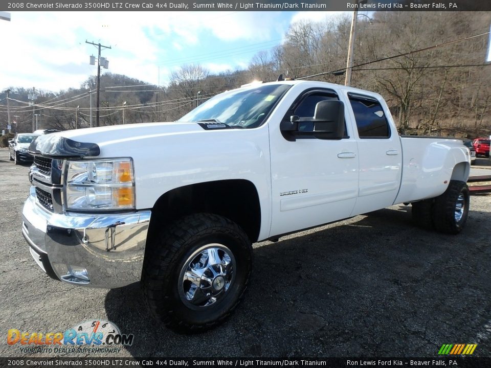 2008 Chevrolet Silverado 3500HD LTZ Crew Cab 4x4 Dually Summit White / Light Titanium/Dark Titanium Photo #6