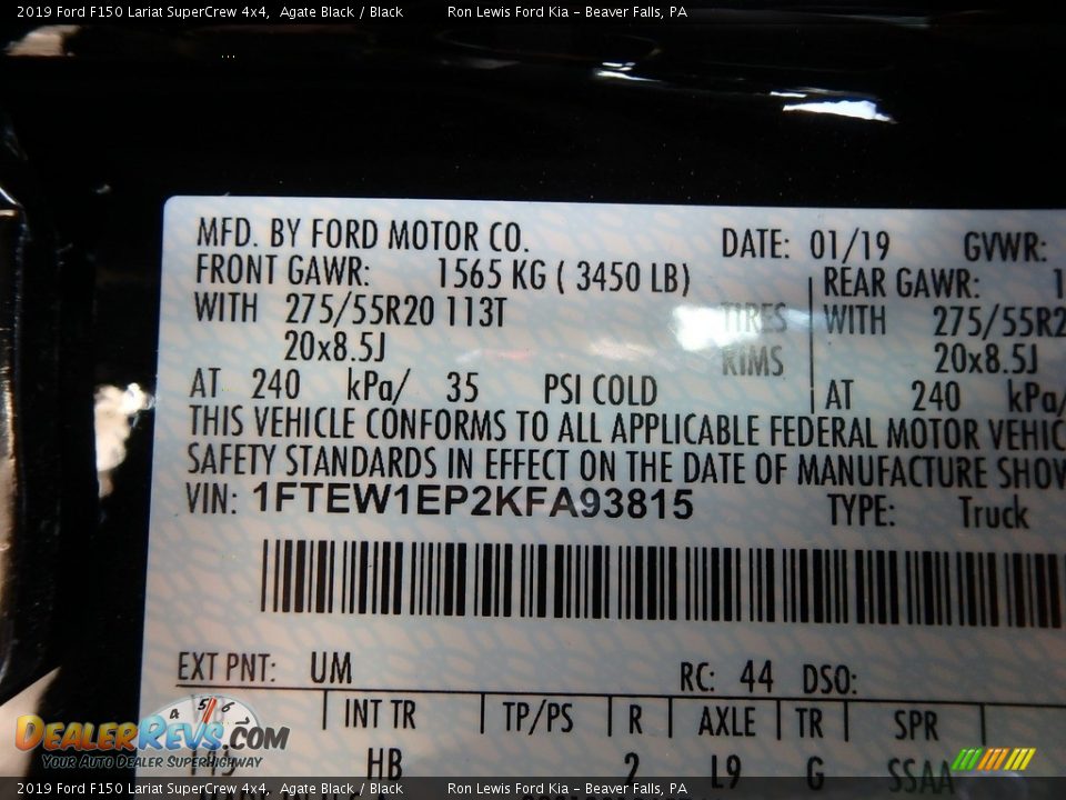 2019 Ford F150 Lariat SuperCrew 4x4 Agate Black / Black Photo #14