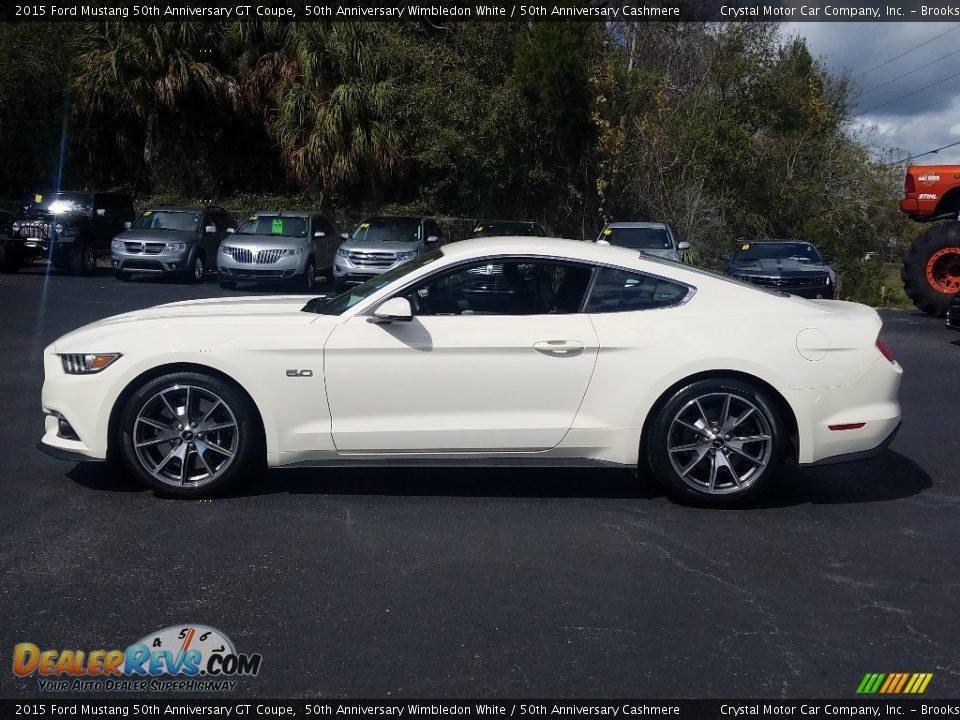 2015 Ford Mustang 50th Anniversary GT Coupe 50th Anniversary Wimbledon White / 50th Anniversary Cashmere Photo #2