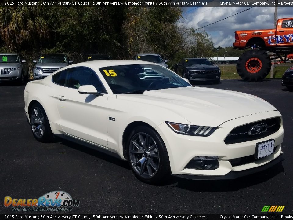 2015 Ford Mustang 50th Anniversary GT Coupe 50th Anniversary Wimbledon White / 50th Anniversary Cashmere Photo #7