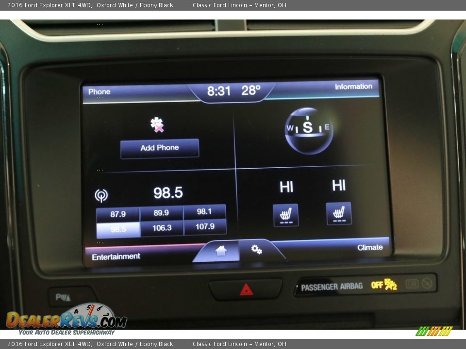 2016 Ford Explorer XLT 4WD Oxford White / Ebony Black Photo #10