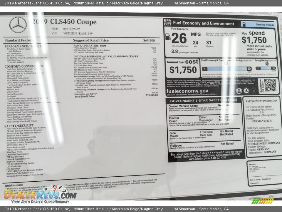2019 Mercedes-Benz CLS 450 Coupe Iridium Silver Metallic / Macchiato Beige/Magma Grey Photo #10