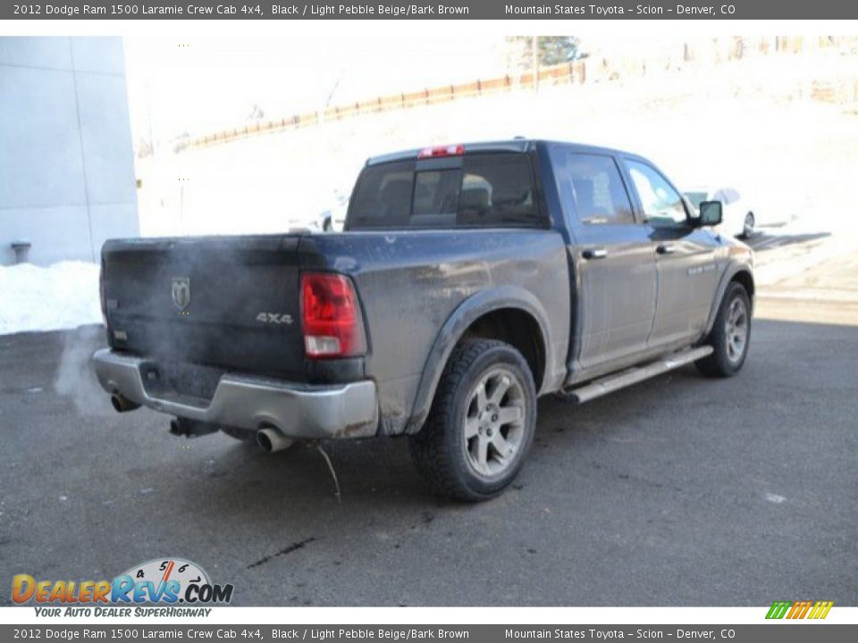 2012 Dodge Ram 1500 Laramie Crew Cab 4x4 Black / Light Pebble Beige/Bark Brown Photo #6