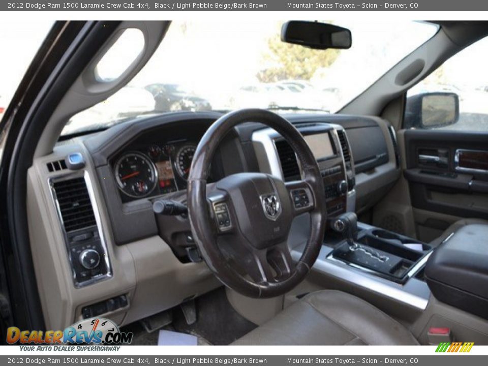 2012 Dodge Ram 1500 Laramie Crew Cab 4x4 Black / Light Pebble Beige/Bark Brown Photo #10