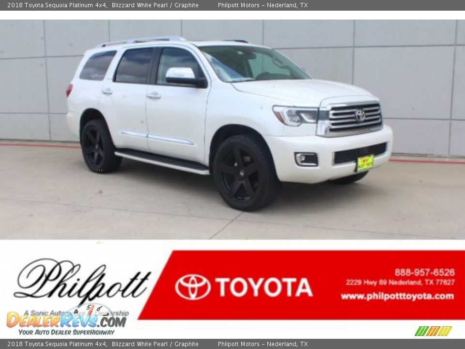 2018 Toyota Sequoia Platinum 4x4 Blizzard White Pearl / Graphite Photo #1