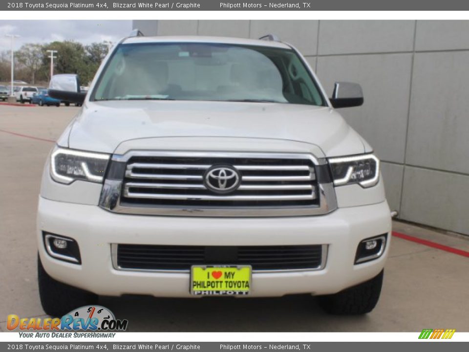 2018 Toyota Sequoia Platinum 4x4 Blizzard White Pearl / Graphite Photo #3