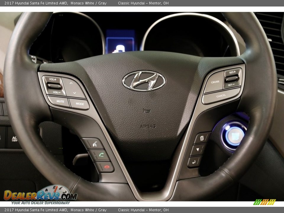 2017 Hyundai Santa Fe Limited AWD Monaco White / Gray Photo #7