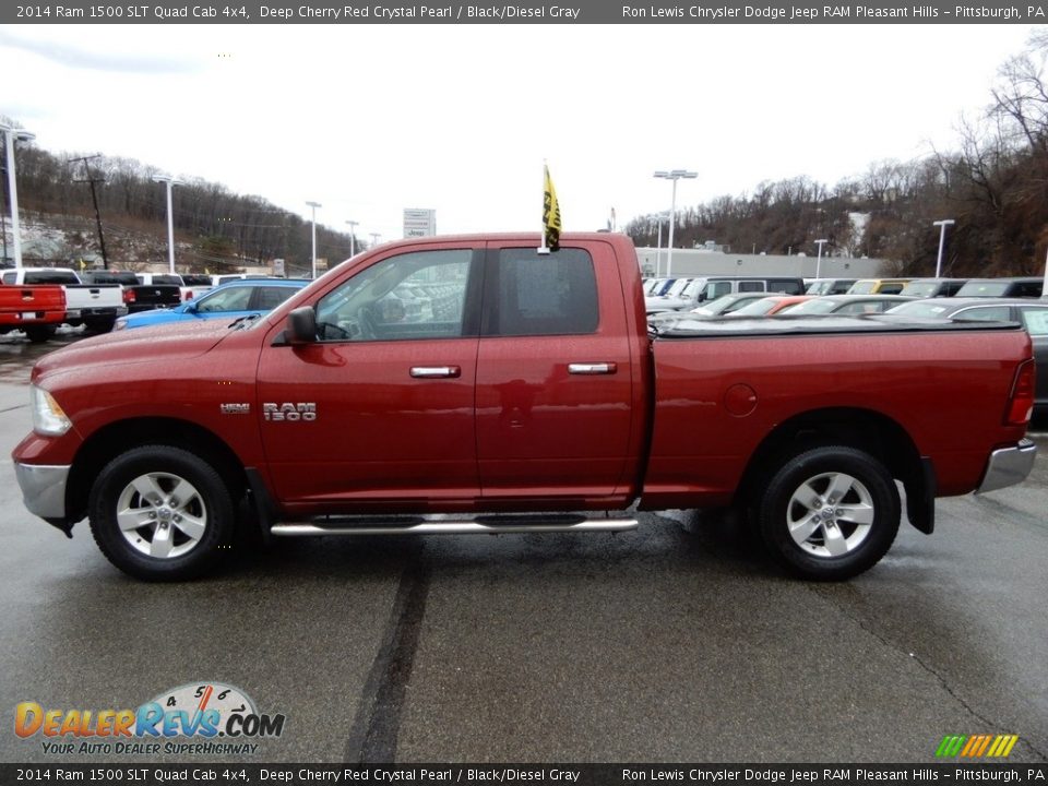 2014 Ram 1500 SLT Quad Cab 4x4 Deep Cherry Red Crystal Pearl / Black/Diesel Gray Photo #2