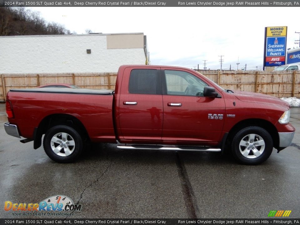 2014 Ram 1500 SLT Quad Cab 4x4 Deep Cherry Red Crystal Pearl / Black/Diesel Gray Photo #8