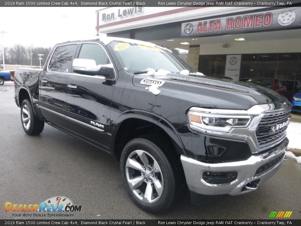 2019 Ram 1500 Limited Crew Cab 4x4 Diamond Black Crystal Pearl / Black Photo #3