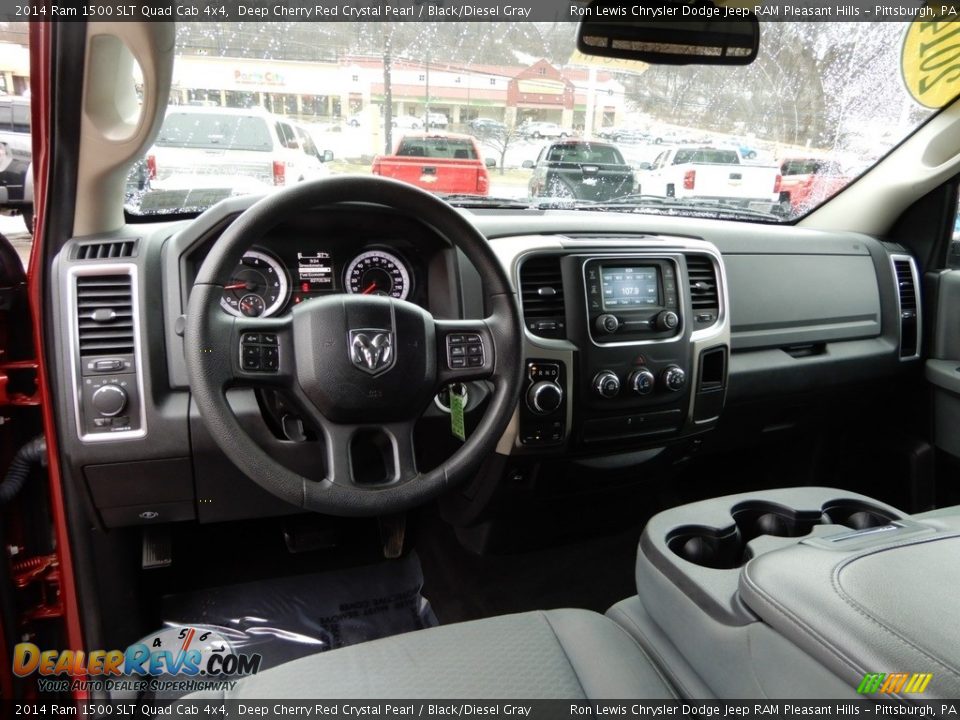 2014 Ram 1500 SLT Quad Cab 4x4 Deep Cherry Red Crystal Pearl / Black/Diesel Gray Photo #15