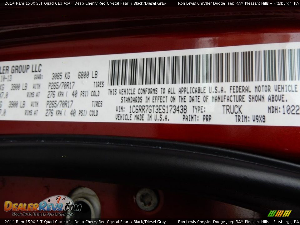 2014 Ram 1500 SLT Quad Cab 4x4 Deep Cherry Red Crystal Pearl / Black/Diesel Gray Photo #17