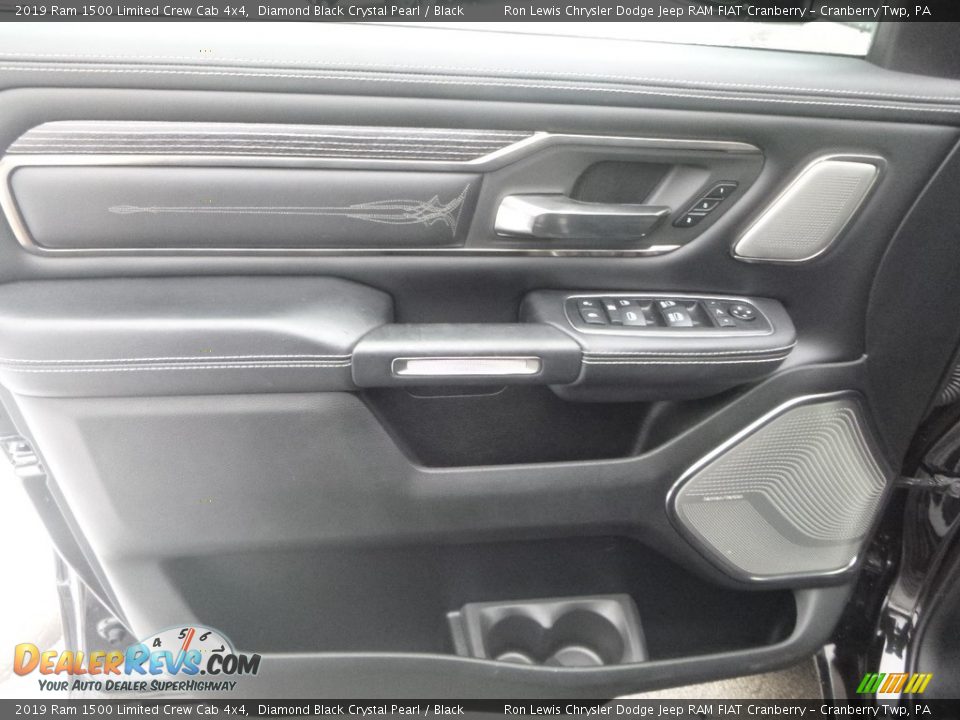 2019 Ram 1500 Limited Crew Cab 4x4 Diamond Black Crystal Pearl / Black Photo #14