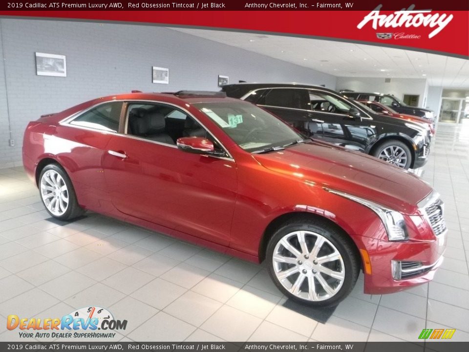 2019 Cadillac ATS Premium Luxury AWD Red Obsession Tintcoat / Jet Black Photo #1