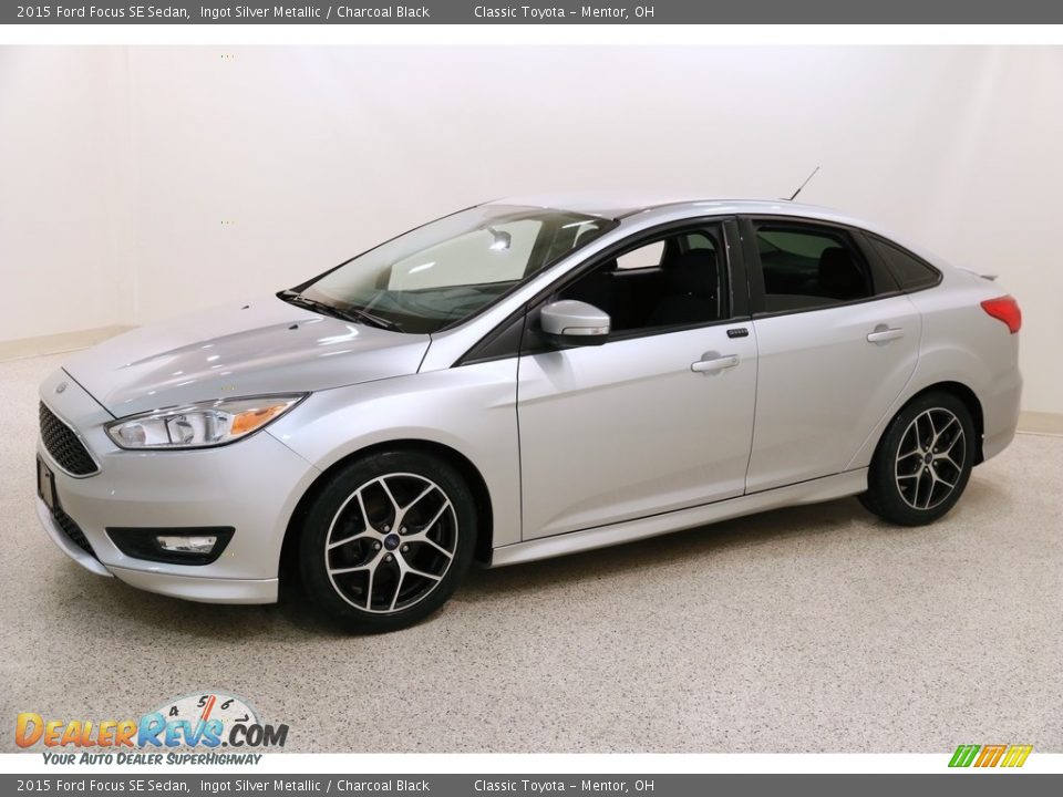 2015 Ford Focus SE Sedan Ingot Silver Metallic / Charcoal Black Photo #3